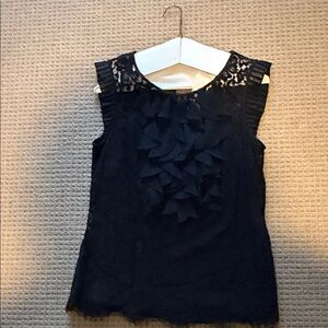 ECI Black Sleeveless Lace Blouse